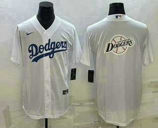 Men's Los Angeles Dodgers White Team Big Logo Cool Base Stitched Jersey